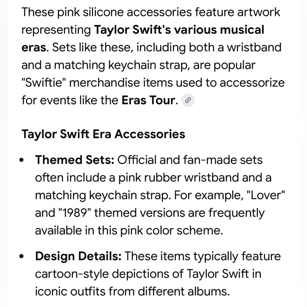 $5 Add-On 🆕Taylor Swift Pastel Pink Bracelet and Wristlet Keychain - Picture 4 of 12